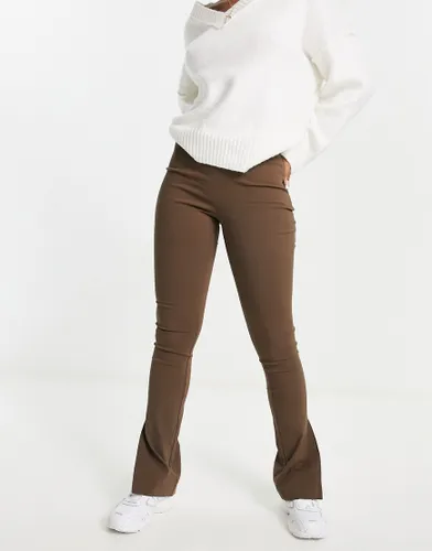 NA-KD x Angelica Blick split detail trousers in brown