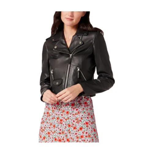 NAF NAF , Caly Leather Jacket ,Black female, Sizes: