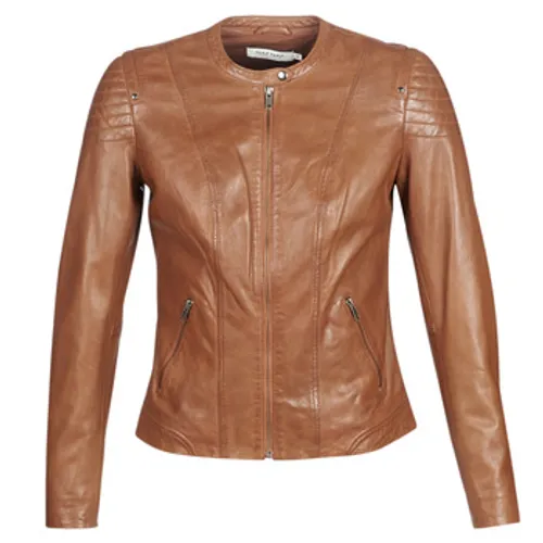 Naf Naf  CLIM  women's Leather jacket in Brown