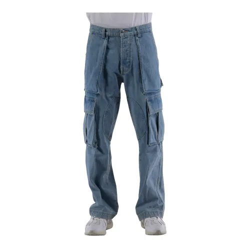 Nahmias , Denim Logo Cargo Jeans ,Blue male, Sizes: