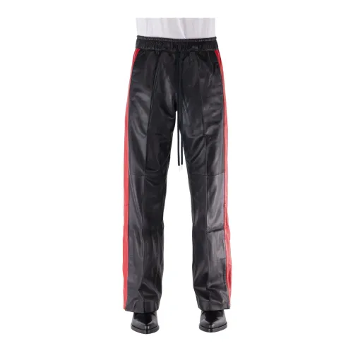 Nahmias , Leather Track Pants ,Black male, Sizes: