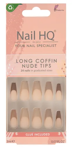 NAIL HQ Long Coffin Nude Tips Nails