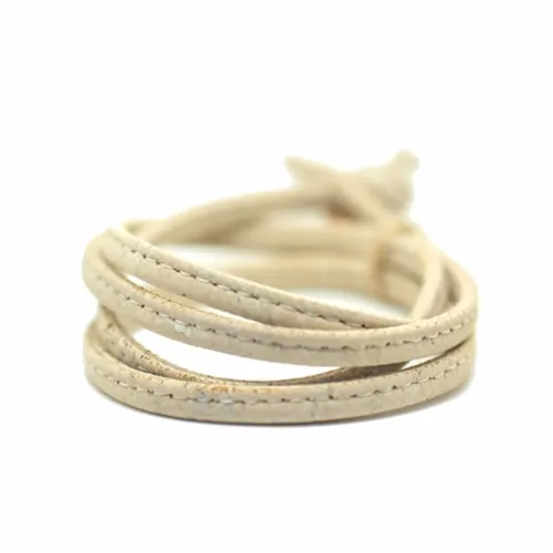 Nalu Beads White Cork Wrap Bracelet - White - O/S