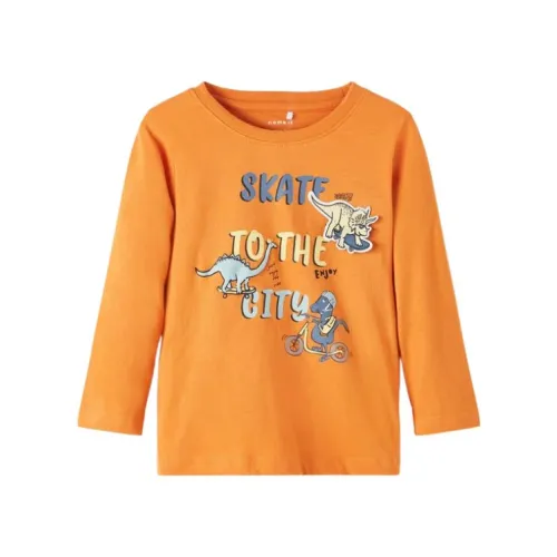 name it , LS Top Box T-Shirt ,Orange male, Sizes:
