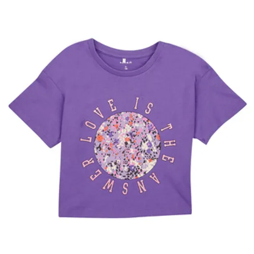 Name it  NKFBOLETTE SS LOOSE SHORT TOP  girls's Children's T shirt in Purple