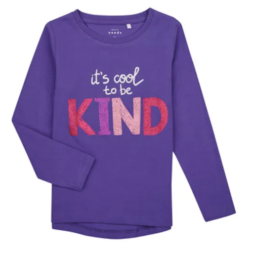 Name it  NMFVIX LS TOP  girls's Children's T shirt in Purple