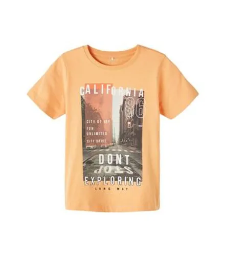 Name It Orange California Photographic Print Logo T-Shirt New Look