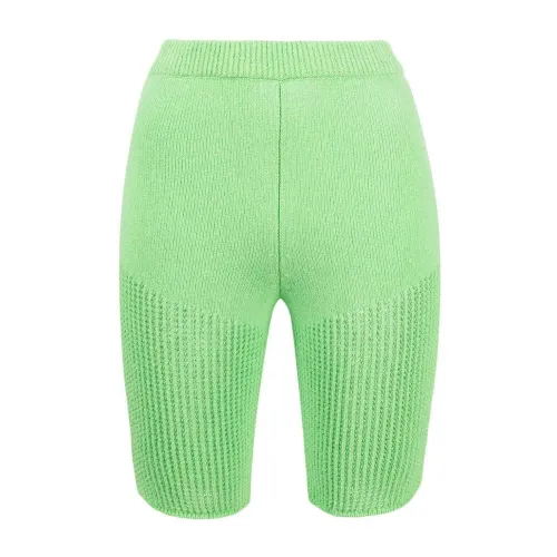 Nanushka , Crochet Knitted Cycling Shorts ,Green female, Sizes: