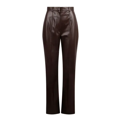 Nanushka , Leena Faux-Leather Trousers ,Brown female, Sizes: