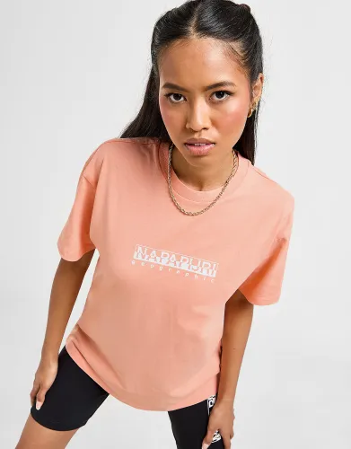 Napapijri Box Logo T-Shirt - Pink - Womens