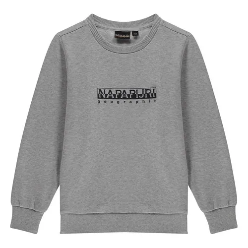 Napapijri Boy's Box Fleece Crew Neck Sweatshirt - Grey