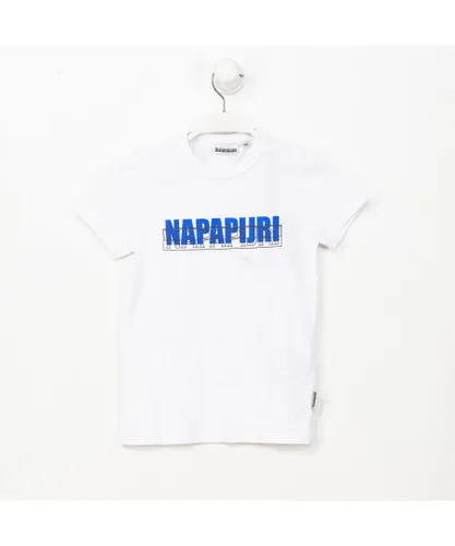 Napapijri Boys GA4EQC boy's short-sleeved round neck T-shirt - White