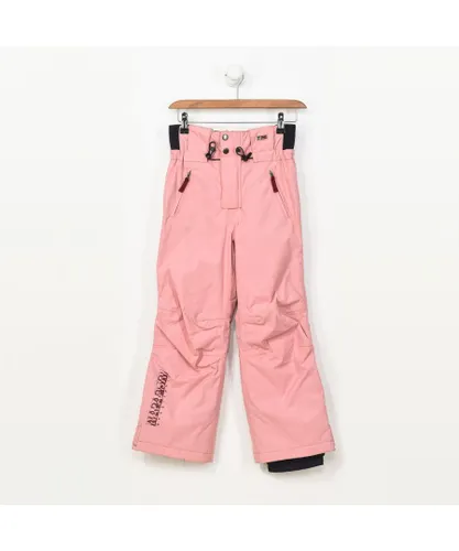 Napapijri Boys K COLBECK long snow pants adjustable with suspenders N0Y81W boy - Pink