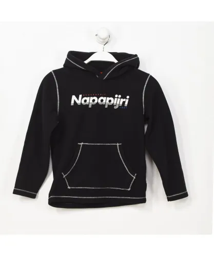 Napapijri Boys K TAU fleece sweatshirt high neck with hood GA4EPP boy - Black