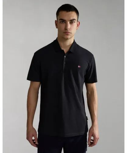 Napapijri Ealis Mens Short Sleeve Polo Shirt - Black