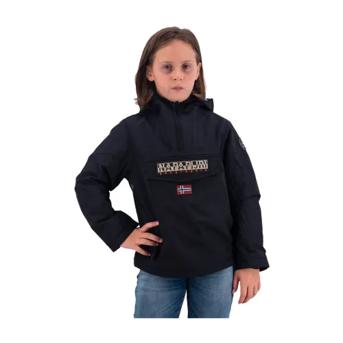 Napapijri , Fixed hood nylon jacket with down-free padding ,Black female, Sizes: