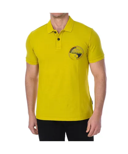 Napapijri Mens Eob Short Sleeve Polo with lapel collar NP0A4F68 man - Yellow Cotton