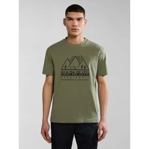 Napapijri Mens Green Lichen S-Faber T-Shirt