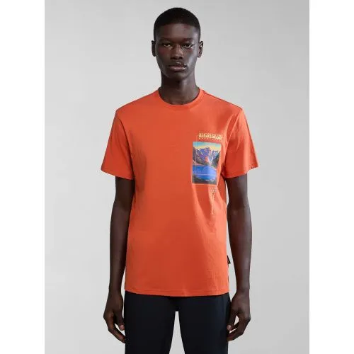 Napapijri Mens Orange Burnt S-Canada T-Shirt