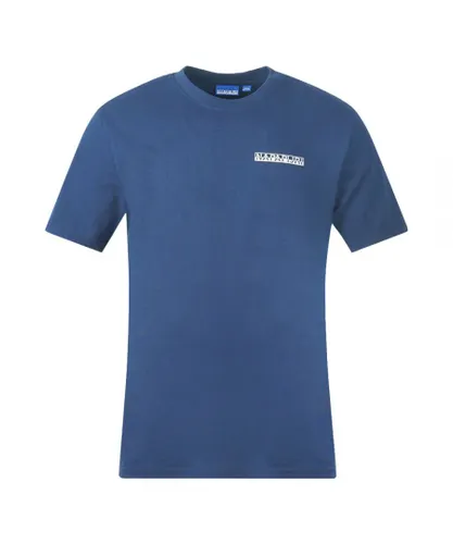 Napapijri Mens S-SURF SS Logo Medieval Blue T-Shirt Cotton