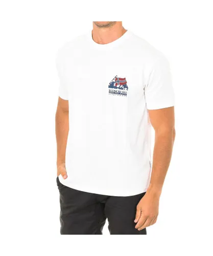 Napapijri Mens short sleeve round neck t-shirt NP0A4EO9 - White Cotton
