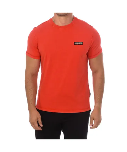 Napapijri Mens short sleeve round neck T-shirt NP0A4GPE - Red Cotton