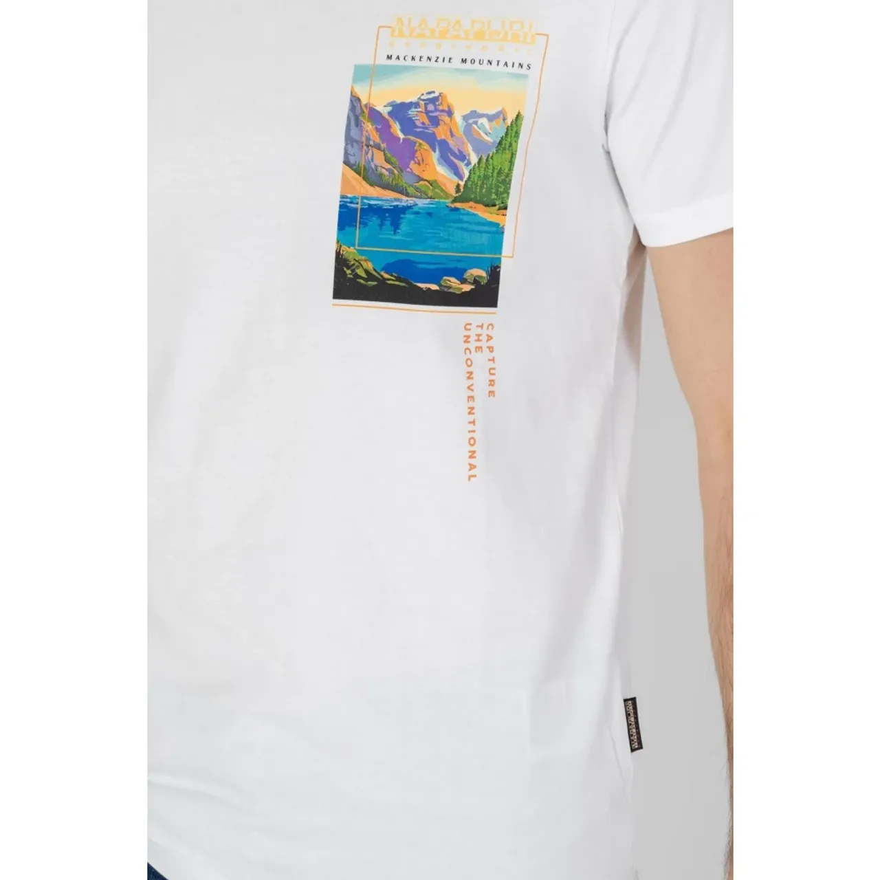 Napapijri , Men's T-Shirt Spring/Summer Collection ,White male, Sizes: