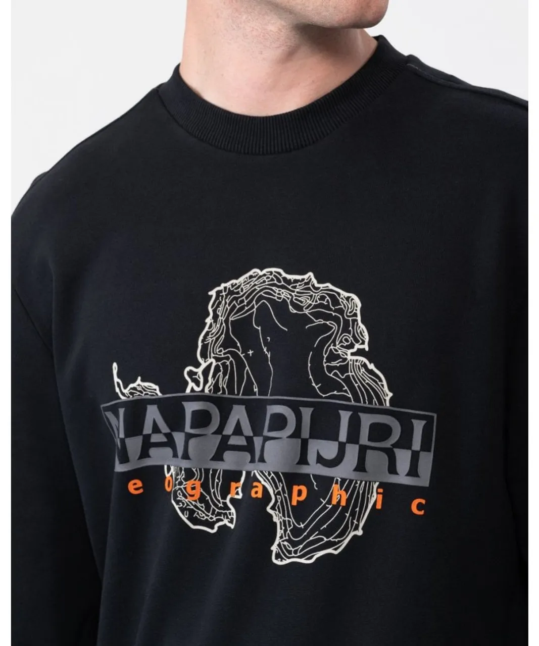 Napapijri S-Iceberg Mens Graphic Print Sweatshirt - Black