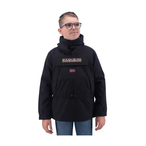 Napapijri , Skidoo jacket with hood ,Black male, Sizes: