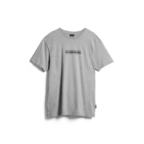 Napapijri Small Box Logo Short Sleeve T Shirt - Grey