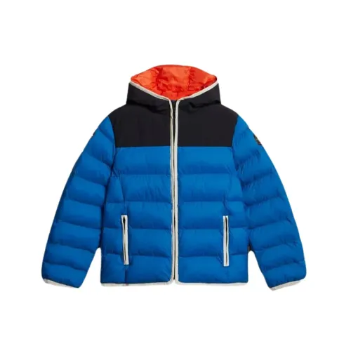 Napapijri , Two-tone Padded Jacket with Hood ,Blue male, Sizes: