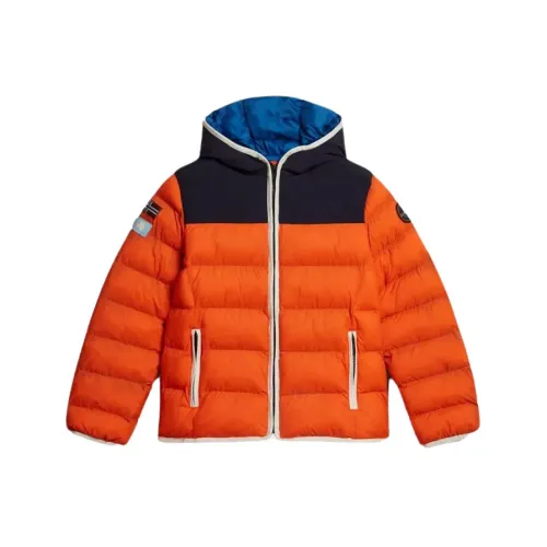 Napapijri , Two-tone Padded Jacket with Hood ,Orange male, Sizes: