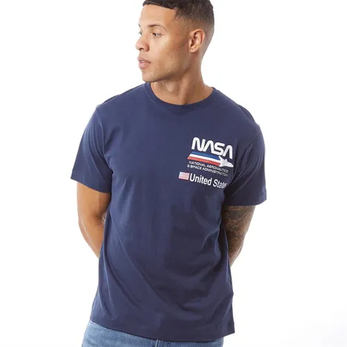 NASA Mens Plane Aeronautics T-Shirt Navy