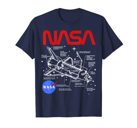 NASA Space Shuttle Schematic Layout T-Shirt