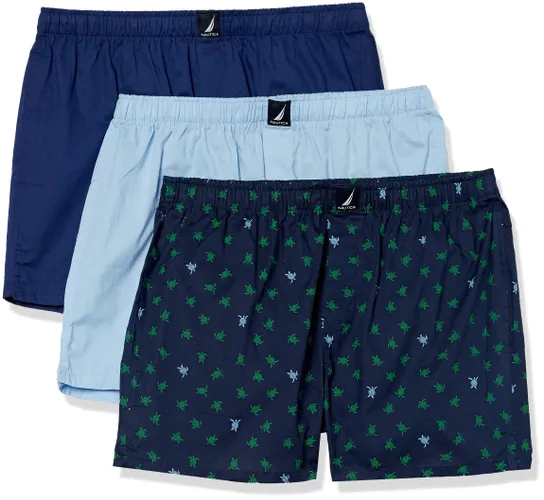 Nautica Men's Cotton Woven 3 Pack Boxer Shorts