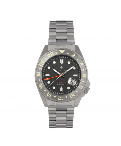 Nautis Mens Global Dive Bracelet Watch w/Date - Grey Stainless Steel - One Size