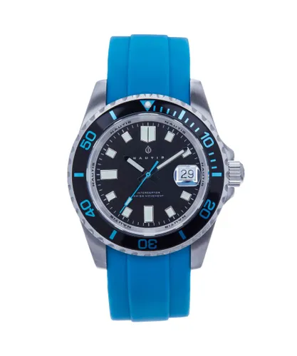 Nautis Mens Interceptor Box Set with Interchangable Bands and Date Display - Light Blue Stainless Steel - One Size