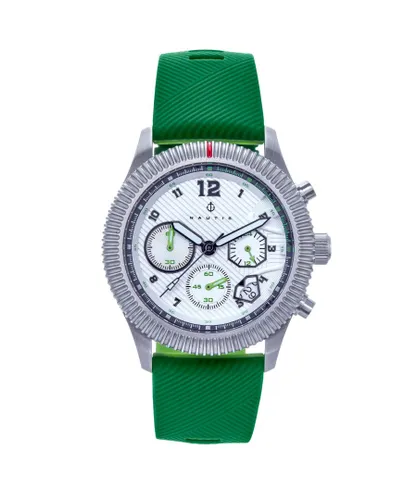 Nautis Mens Meridian Chronograph Strap Watch w/Date - Green Stainless Steel - One Size