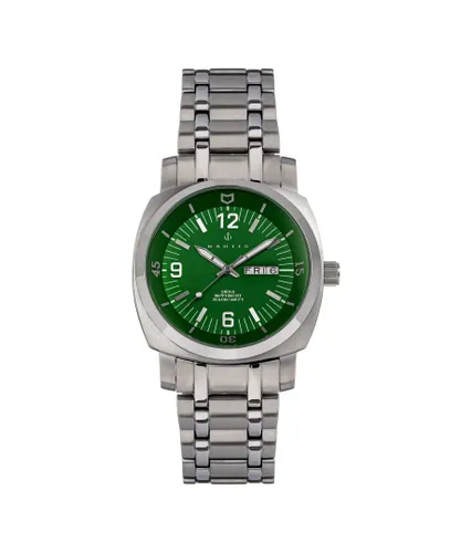 Nautis Mens Stealth Bracelet Watch w/Day/Date - Green Stainless Steel - One Size
