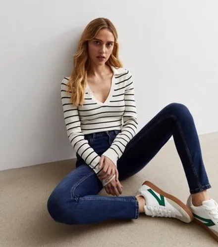 Navy Lift & Shape Jenna Skinny Jeans New Look