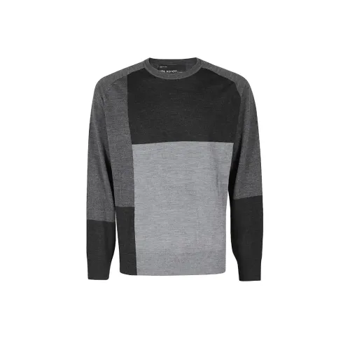 Neil Barrett , Black Tonal Block Sweater ,Black male, Sizes: