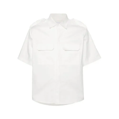 Neil Barrett , White Short Sleeve Minimal Shirt ,White male, Sizes: