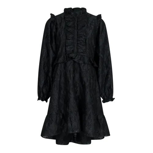 Neo Noir , Black Floral Dress ,Black female, Sizes: