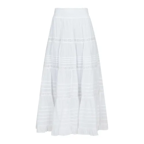 Neo Noir , White Lace Skirt Felicia S Voile ,White female, Sizes: