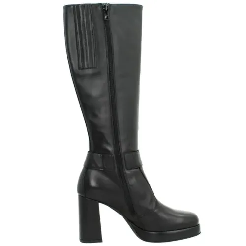 Nerogiardini , Black Italian Boots with Minimal Design ,Black female, Sizes: