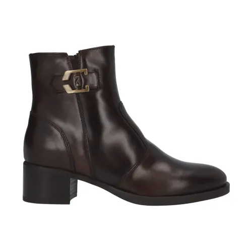 Nerogiardini , Leather Ankle Boot ,Brown female, Sizes: