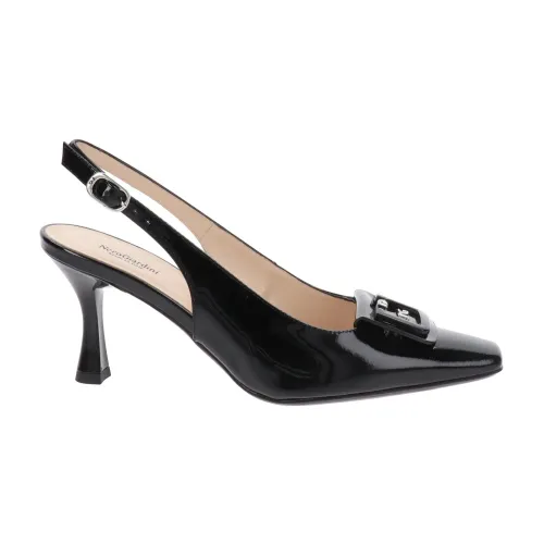 Nerogiardini , Leather Buckle High Heels ,Black female, Sizes:
