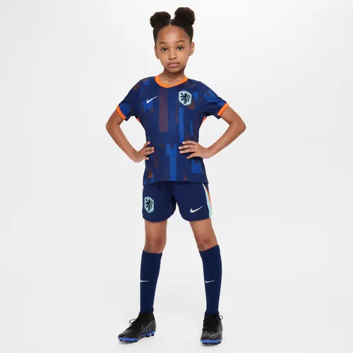Netherlands 2024 Stadium Away Younger Kids' Nike Football Replica 3-Piece Kit - Blue - Polyester