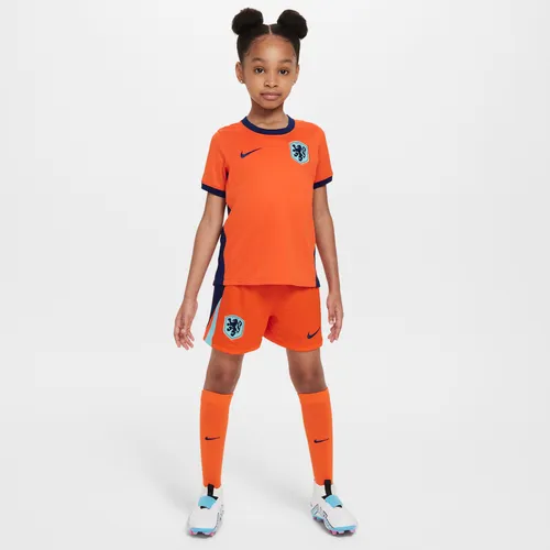 Netherlands 2024 Stadium Home Younger Kids' Nike Football Replica 3-Piece Kit - Orange - Polyester