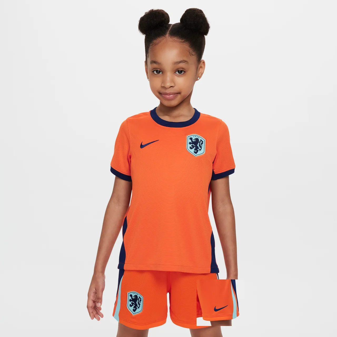 Netherlands 2024 Stadium Home Younger Kids' Nike Football Replica 3-Piece Kit - Orange - Polyester